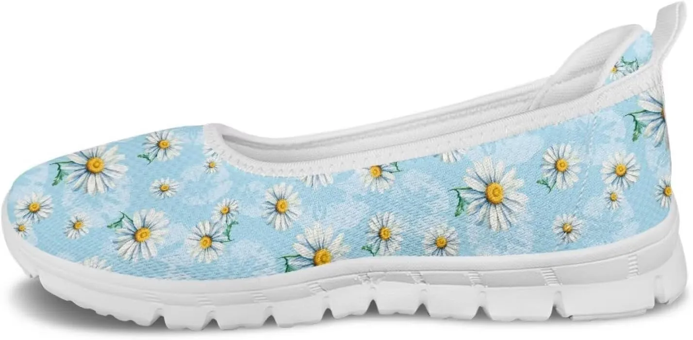 Womens Slip on Walking Shoes Stylish Floral Casual Loafers Lightweight Comfortable Ladies Soft Travel Footwear SizeUS 6-11