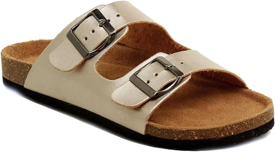 Womens Slippers Slip On Flip Flops T-Strap Cork Sole Casual Flat Slides Sandals