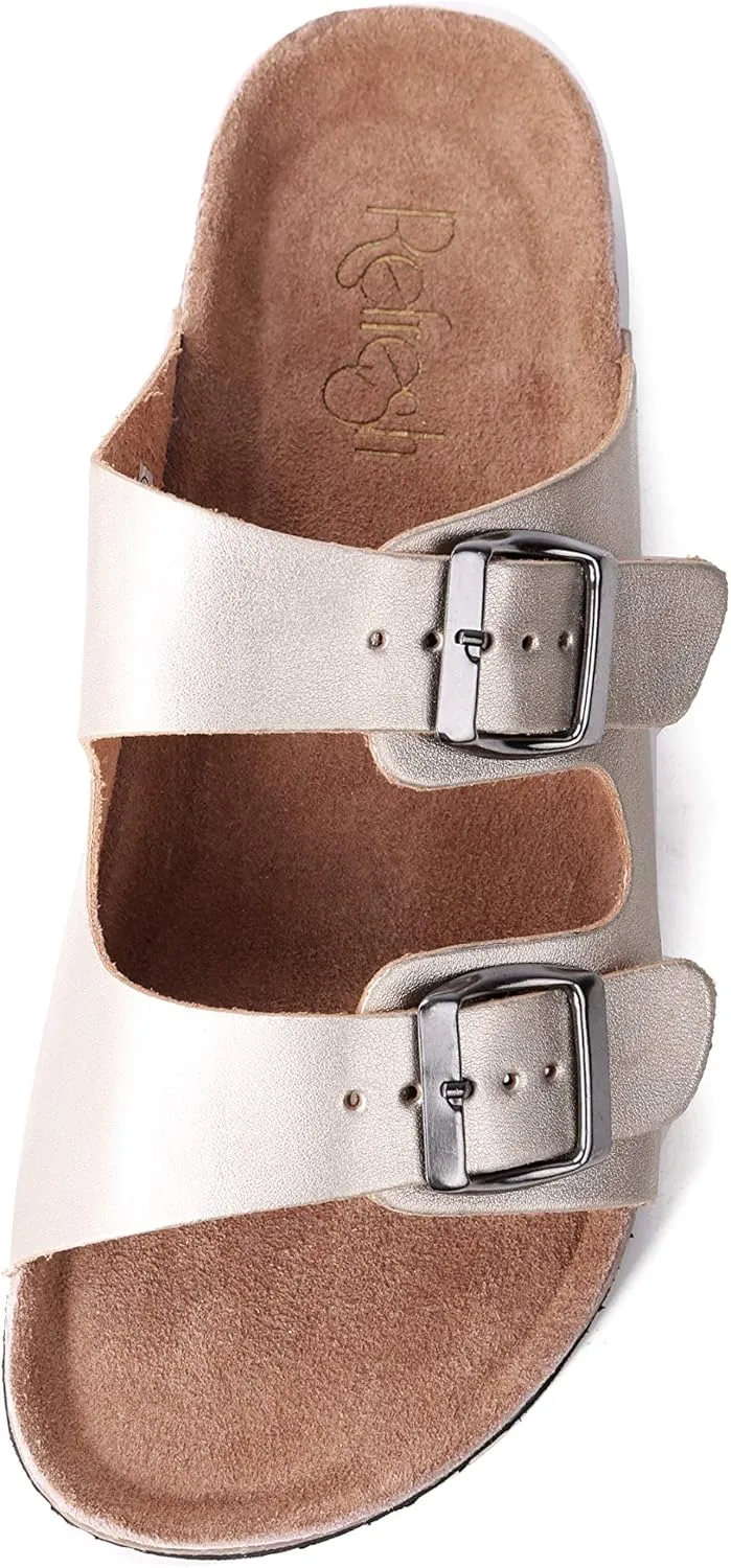 Womens Slippers Slip On Flip Flops T-Strap Cork Sole Casual Flat Slides Sandals
