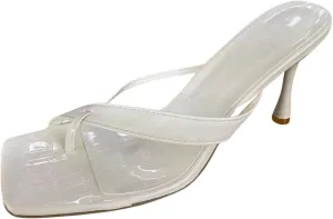 Women's Strappy Cross High Heel Solid Textured Elegant Summer Sandals Beach Party Trendy Slip on Sandal
