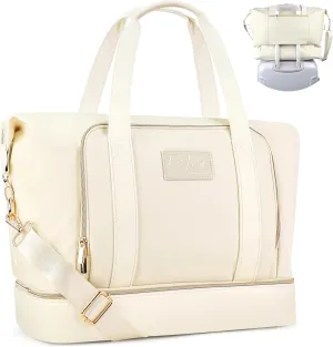 Womens Travel Weekender - Duffle Overnight Carry On Bag with Shoe Compartment
