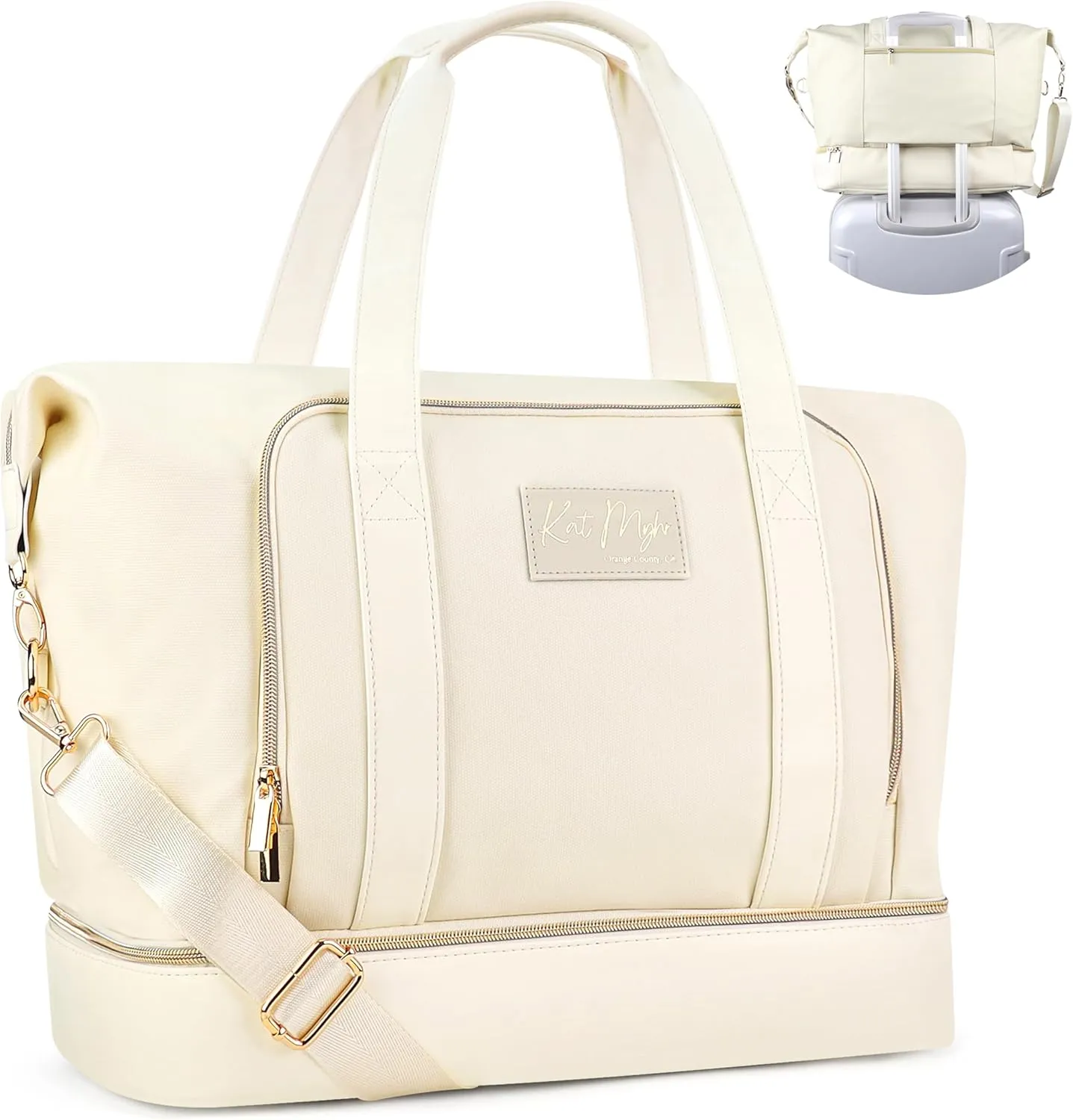 Womens Travel Weekender - Duffle Overnight Carry On Bag with Shoe Compartment