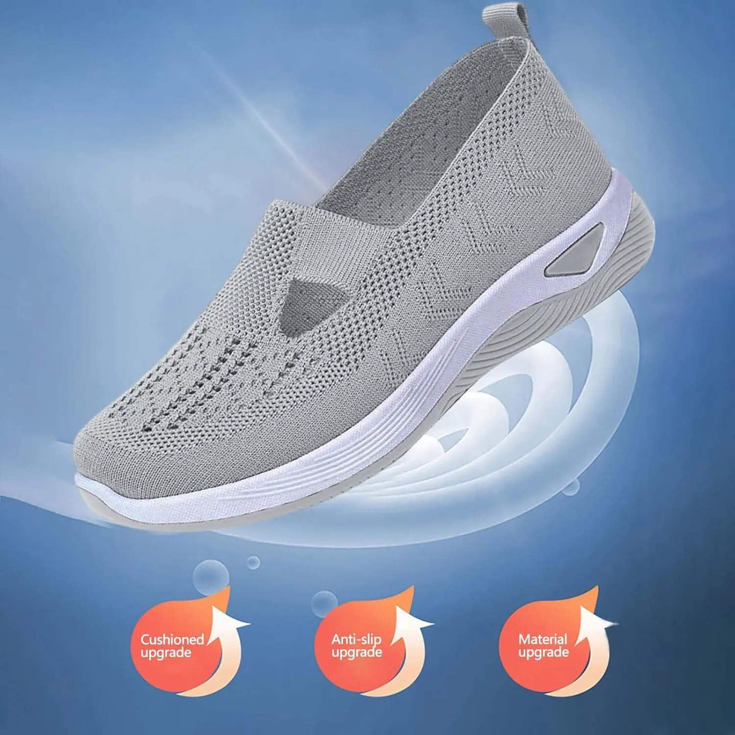 Womens Woven Orthopedic Walking Shoes Breathable Arch Support Sneakers for Heel Pain Relief Lightweight Anti Skid