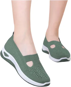 Womens Woven Orthopedic Walking Shoes Breathable Arch Support Sneakers for Heel Pain Relief Lightweight Anti Skid