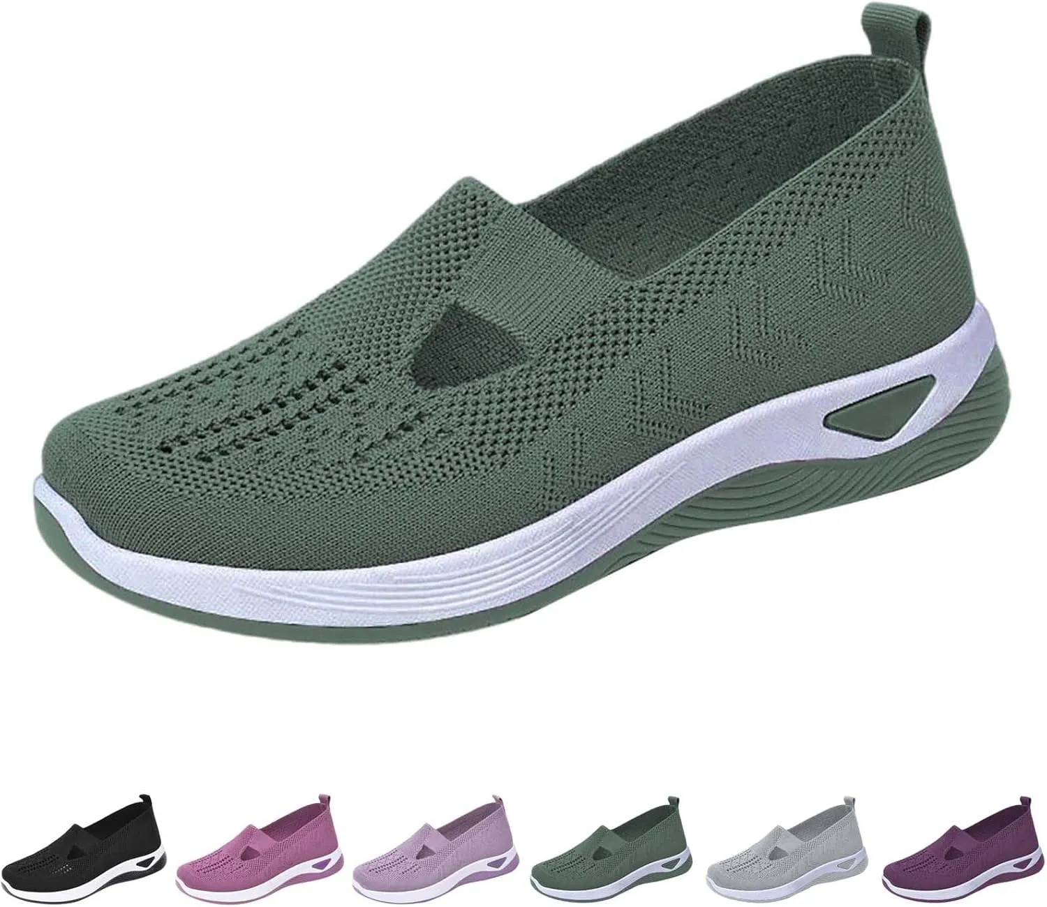 Womens Woven Orthopedic Walking Shoes Breathable Arch Support Sneakers for Heel Pain Relief Lightweight Anti Skid