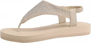 Women's Yoga Mat Flat Sling Sandals Slingback Rhinestone Flip Flops Sandal