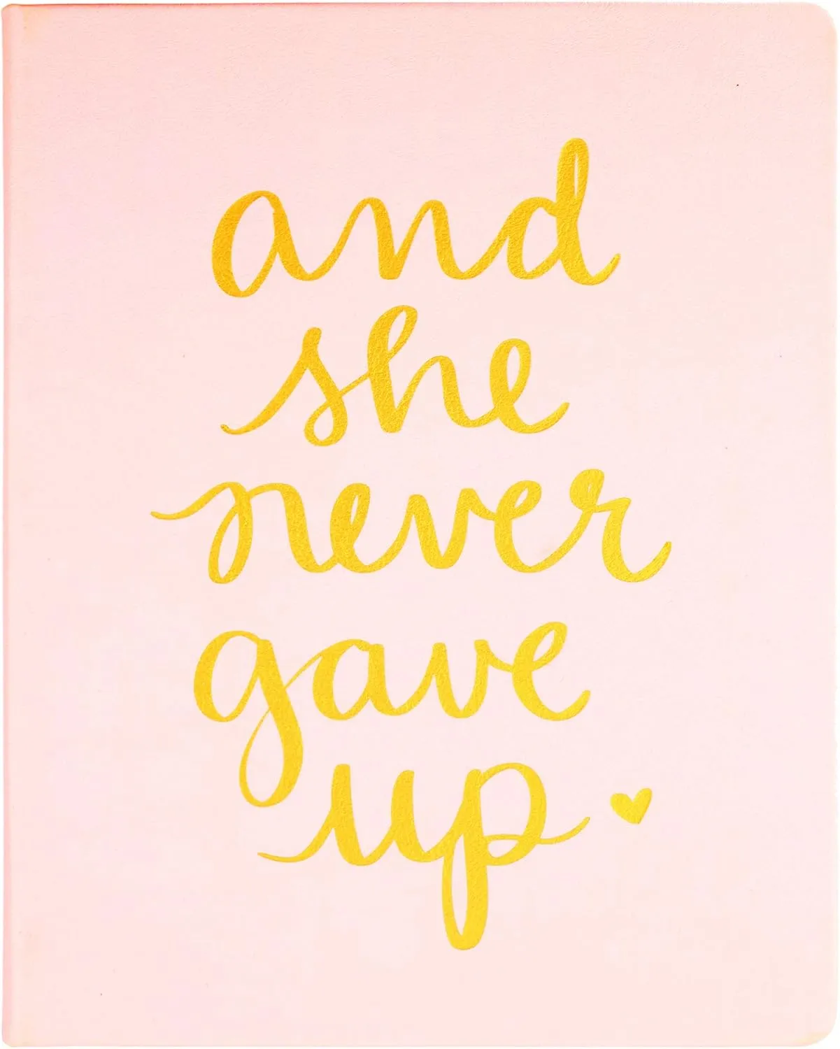 WORLD TRAVELER Eccolo Dayna Lee Collection Light Pink She Never Gave UP 8x10 Hardcover Journal/Notebook, 256 Acid-Free Lined Pages