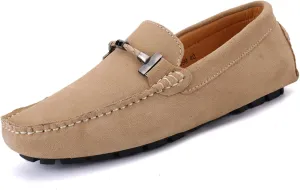 WUIWUIYU Men's Penny Loafers Moccasin Driving Shoes Slip On Flats Boat Shoes