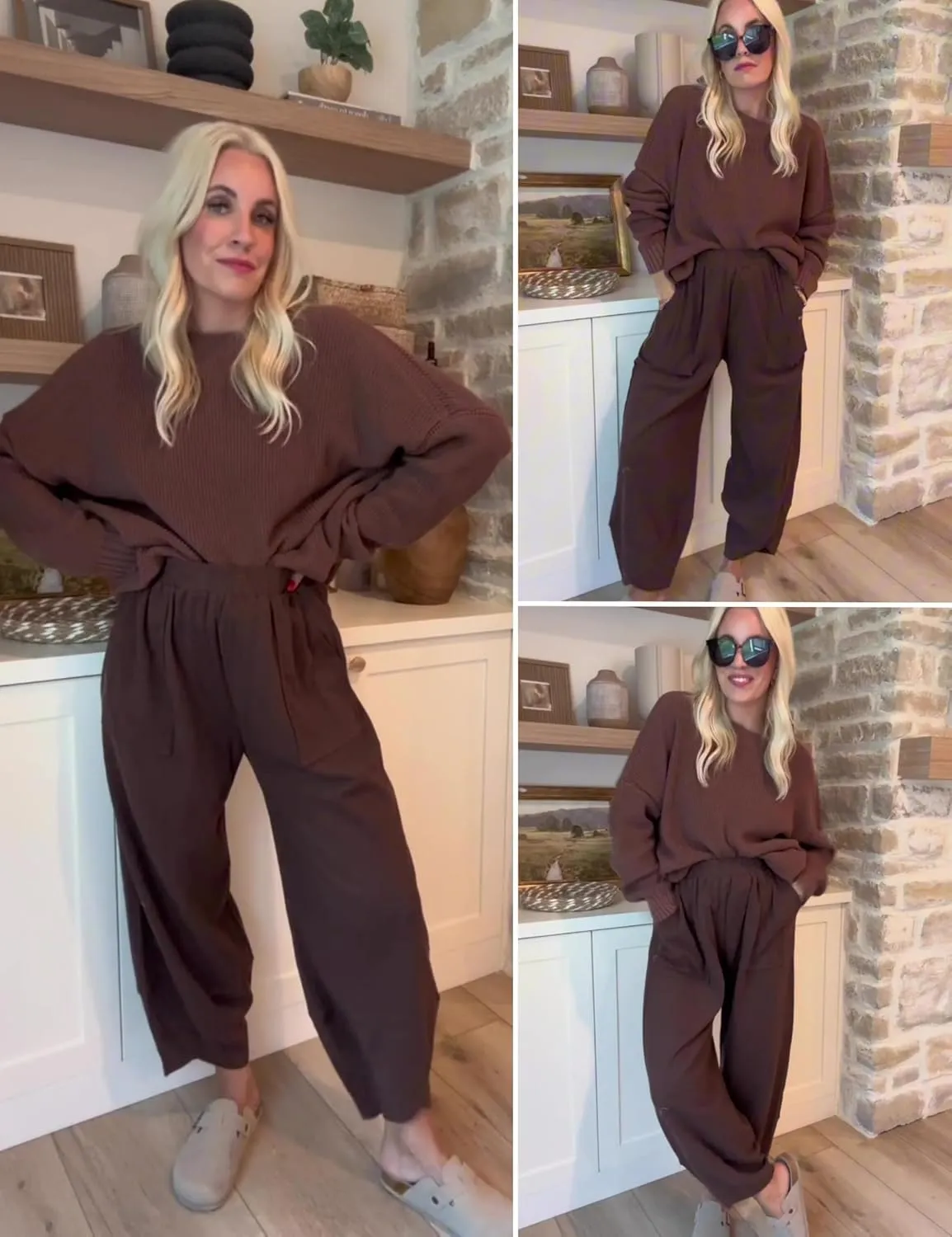 Xiaoxuemeng Womens Baggy Wide Leg Pants Casual Elastic Waisted Palazzo Harem Pants with Pockets