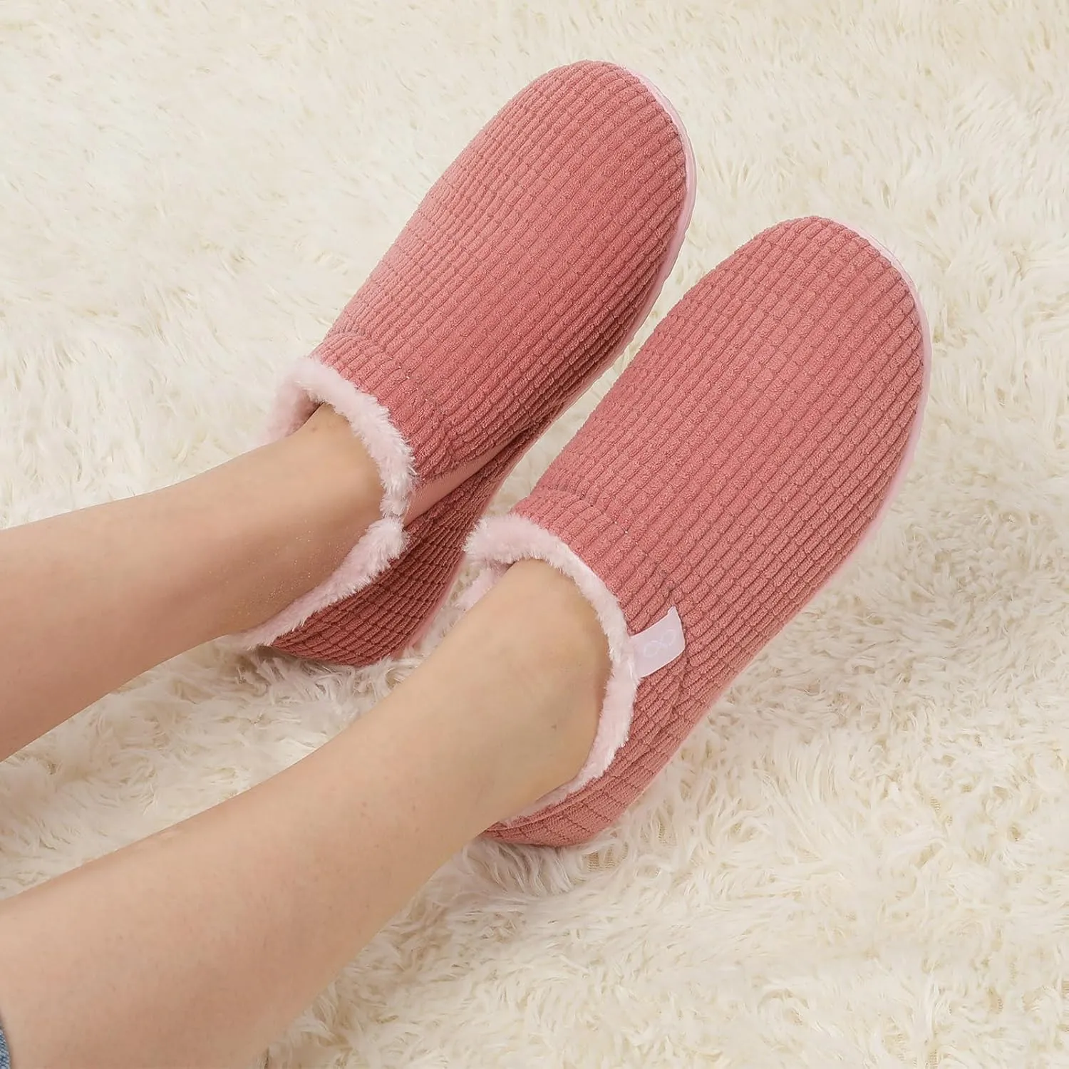 XIHALOOK Womens Mens Fuzzy Slippers Lightweight Closed Back House Shoes Slip on for Indoor Outdoor
