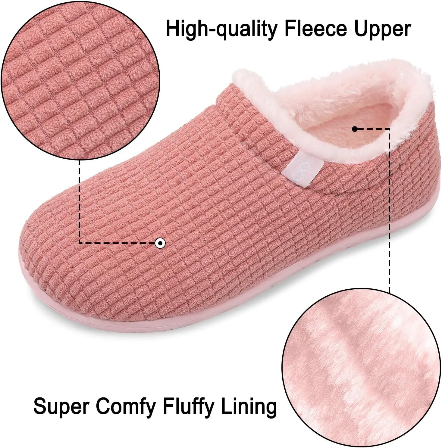 XIHALOOK Womens Mens Fuzzy Slippers Lightweight Closed Back House Shoes Slip on for Indoor Outdoor