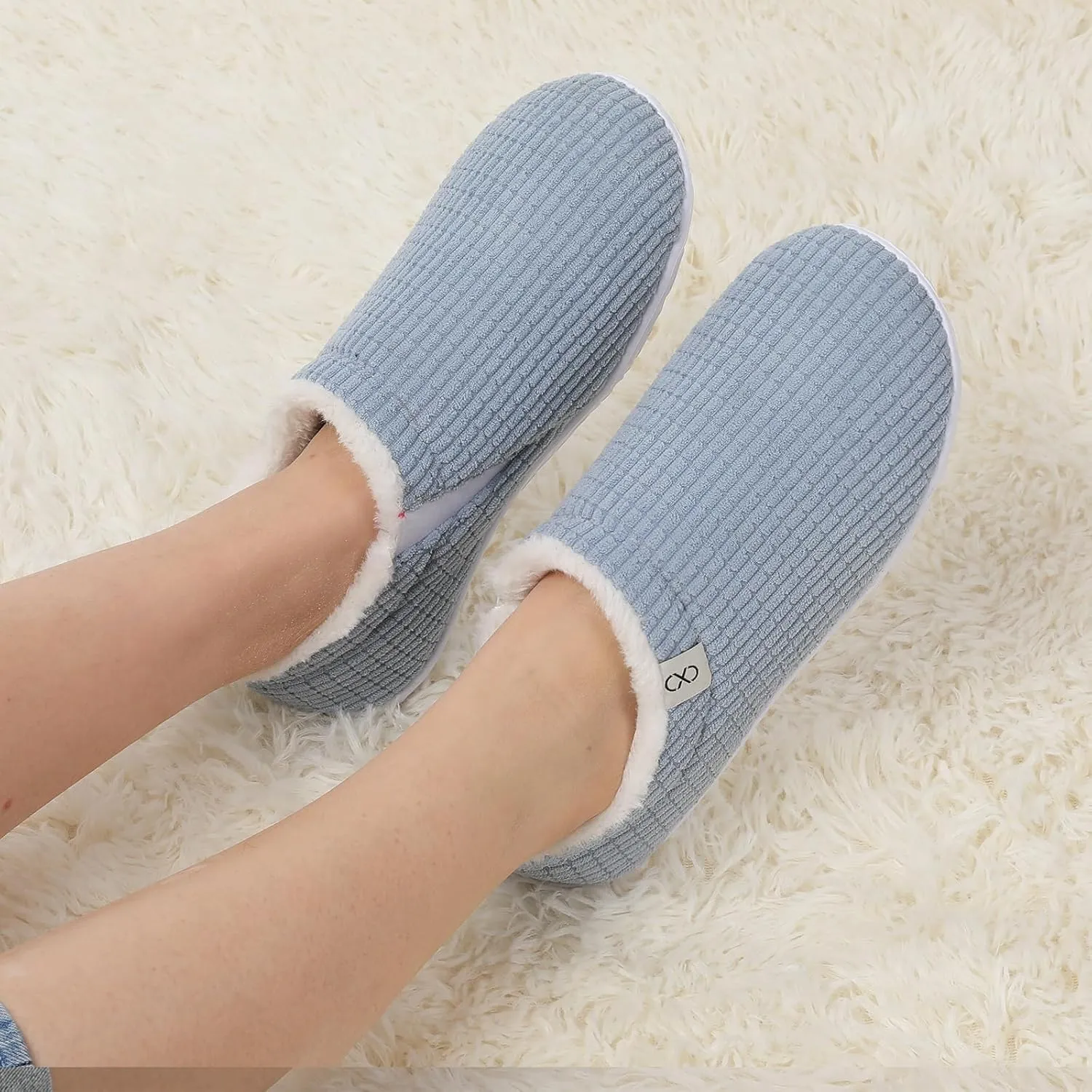 XIHALOOK Womens Mens Fuzzy Slippers Lightweight Closed Back House Shoes Slip on for Indoor Outdoor