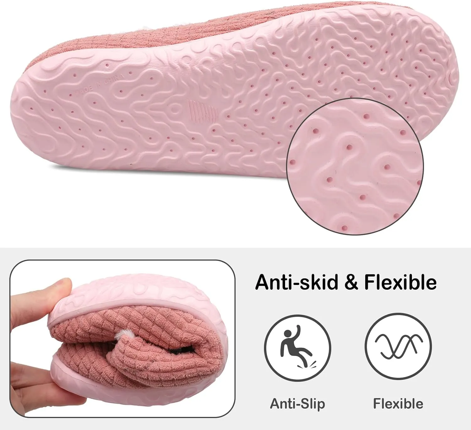 XIHALOOK Womens Mens Fuzzy Slippers Lightweight Closed Back House Shoes Slip on for Indoor Outdoor