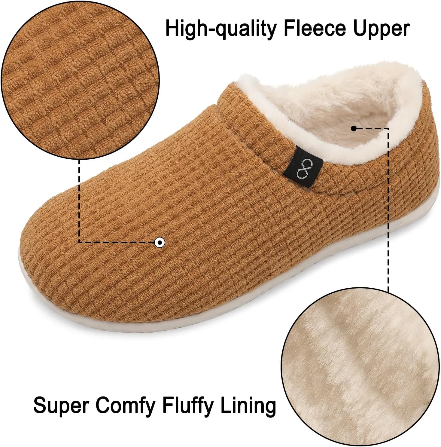 XIHALOOK Womens Mens Fuzzy Slippers Lightweight Closed Back House Shoes Slip on for Indoor Outdoor
