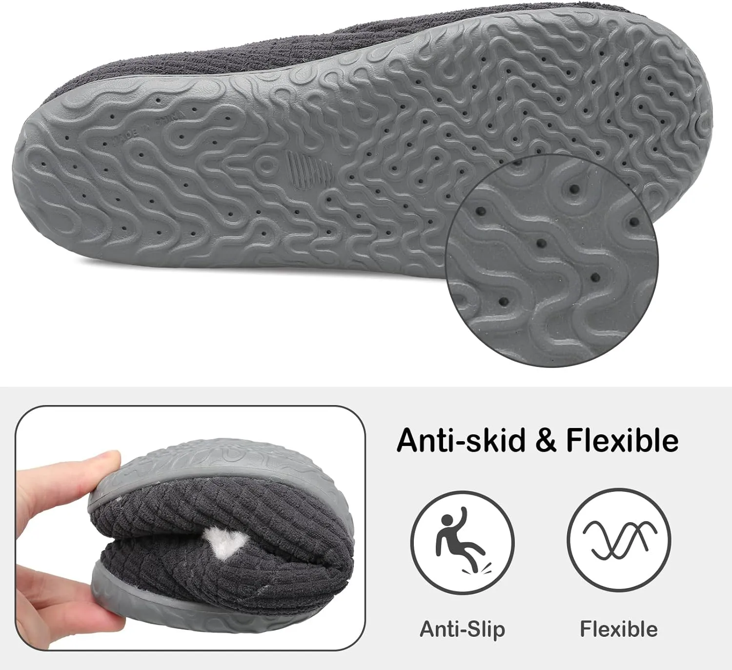 XIHALOOK Womens Mens Fuzzy Slippers Lightweight Closed Back House Shoes Slip on for Indoor Outdoor