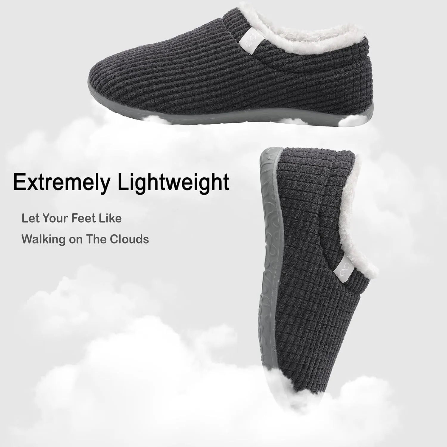 XIHALOOK Womens Mens Fuzzy Slippers Lightweight Closed Back House Shoes Slip on for Indoor Outdoor