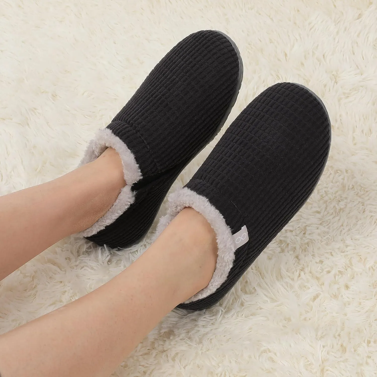 XIHALOOK Womens Mens Fuzzy Slippers Lightweight Closed Back House Shoes Slip on for Indoor Outdoor