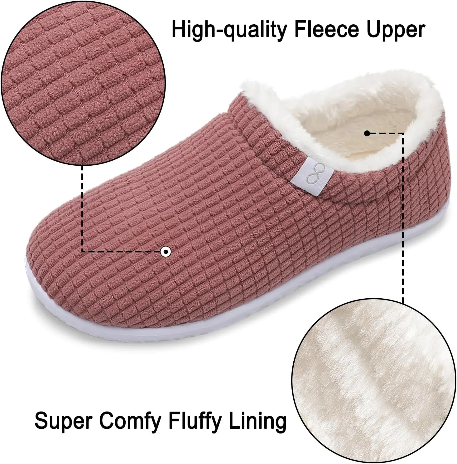 XIHALOOK Womens Mens Fuzzy Slippers Lightweight Closed Back House Shoes Slip on for Indoor Outdoor