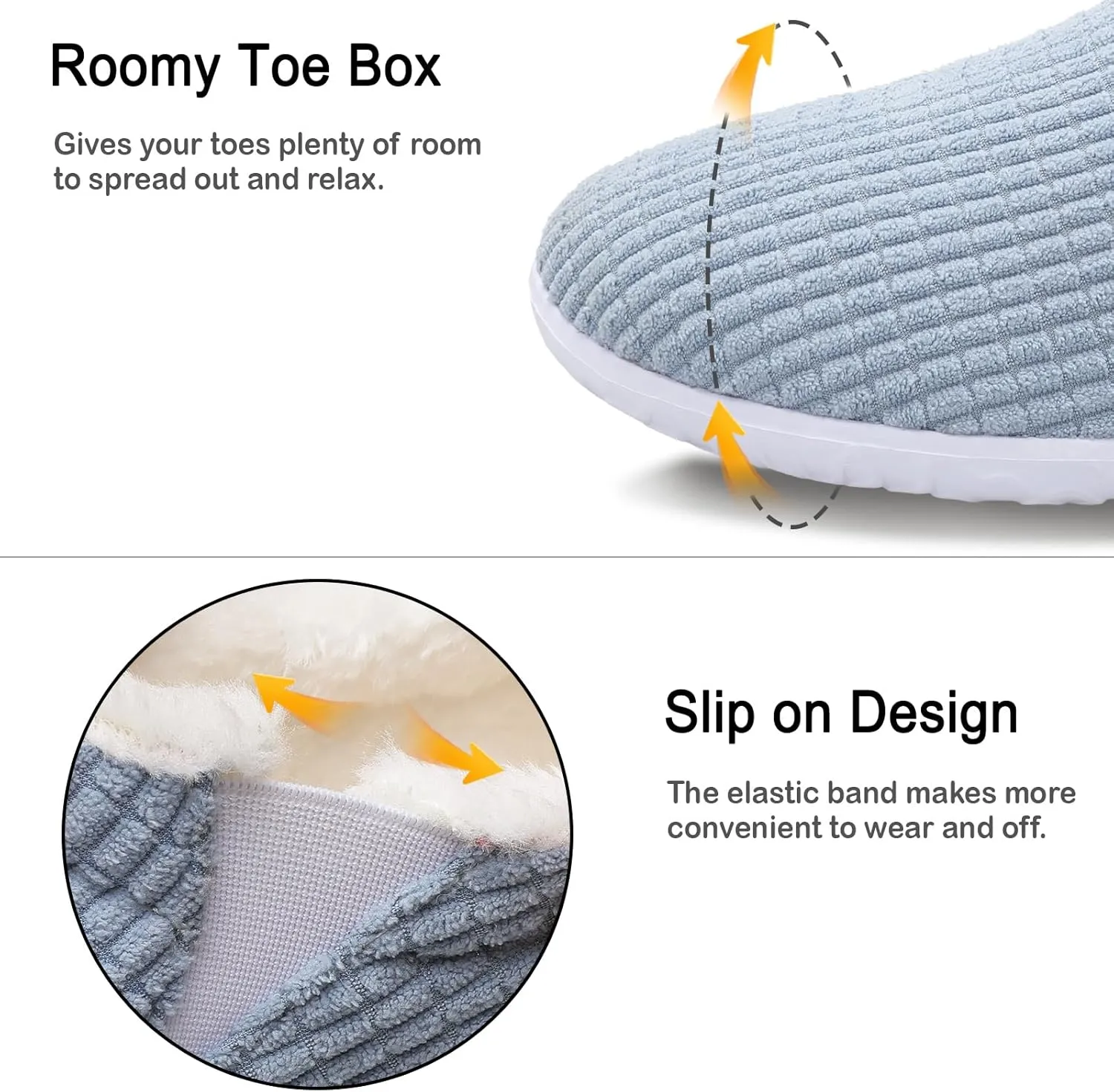 XIHALOOK Womens Mens Fuzzy Slippers Lightweight Closed Back House Shoes Slip on for Indoor Outdoor