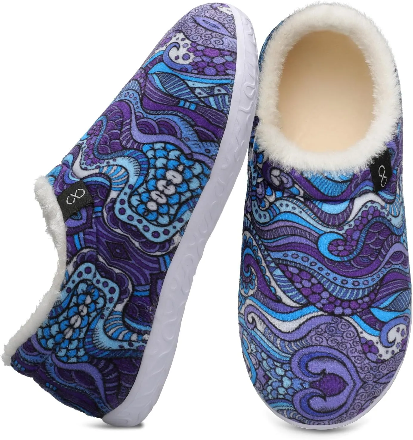 XIHALOOK Womens Mens Fuzzy Slippers Lightweight Closed Back House Shoes Slip on for Indoor Outdoor
