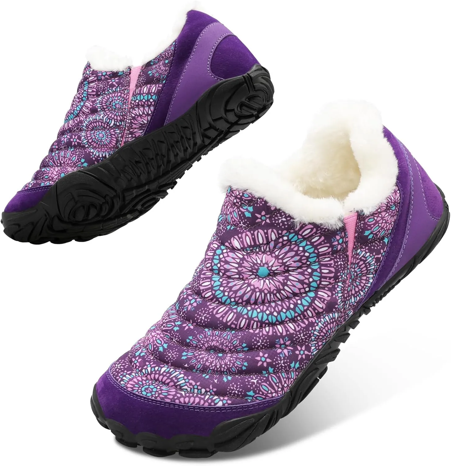 XIHALOOK Womens Mens Slip on House Shoes Faux Fur Memory Foam Slippers with Anti-Skid Rubber Sole for Indoor Outdoor