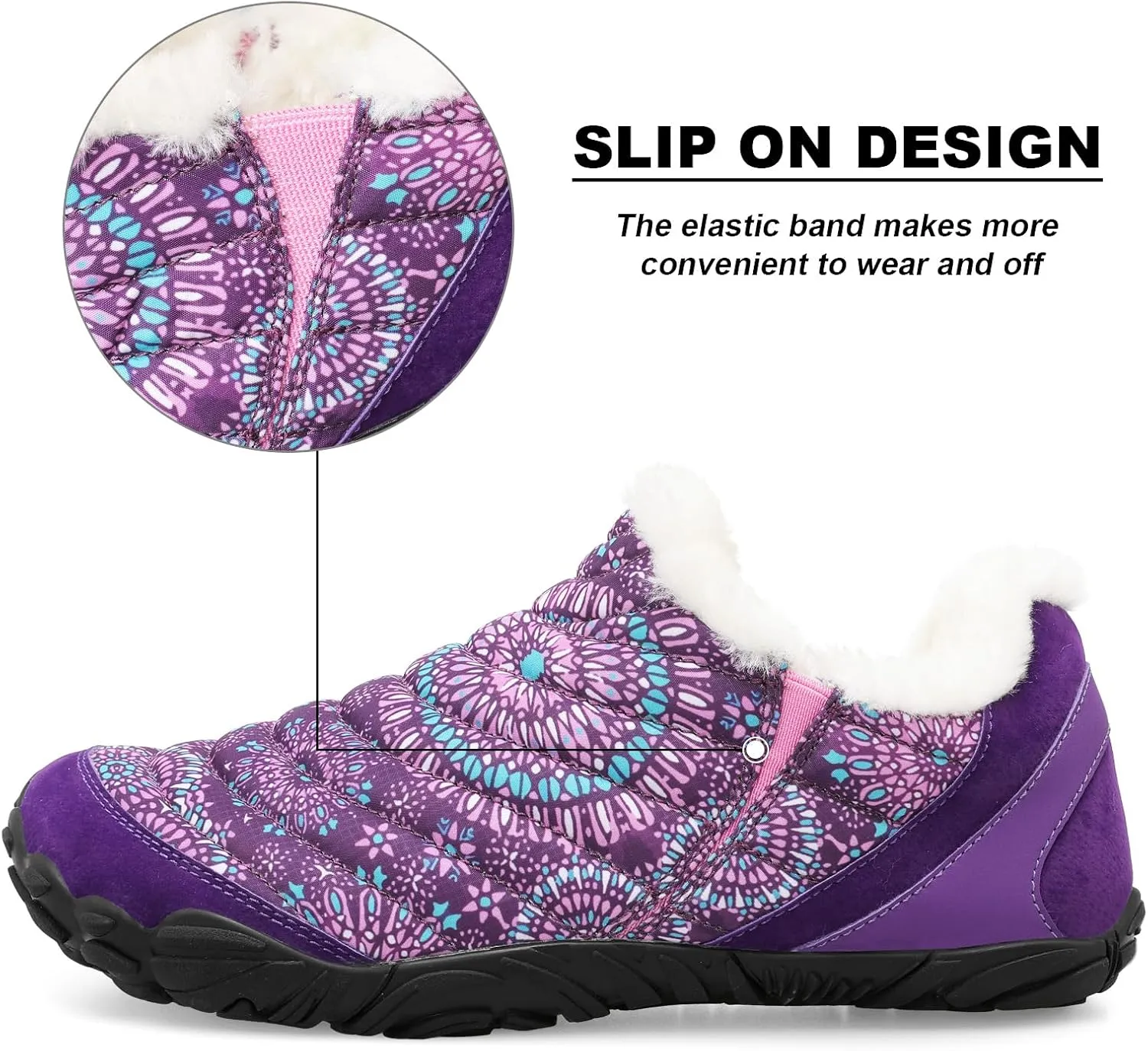 XIHALOOK Womens Mens Slip on House Shoes Faux Fur Memory Foam Slippers with Anti-Skid Rubber Sole for Indoor Outdoor