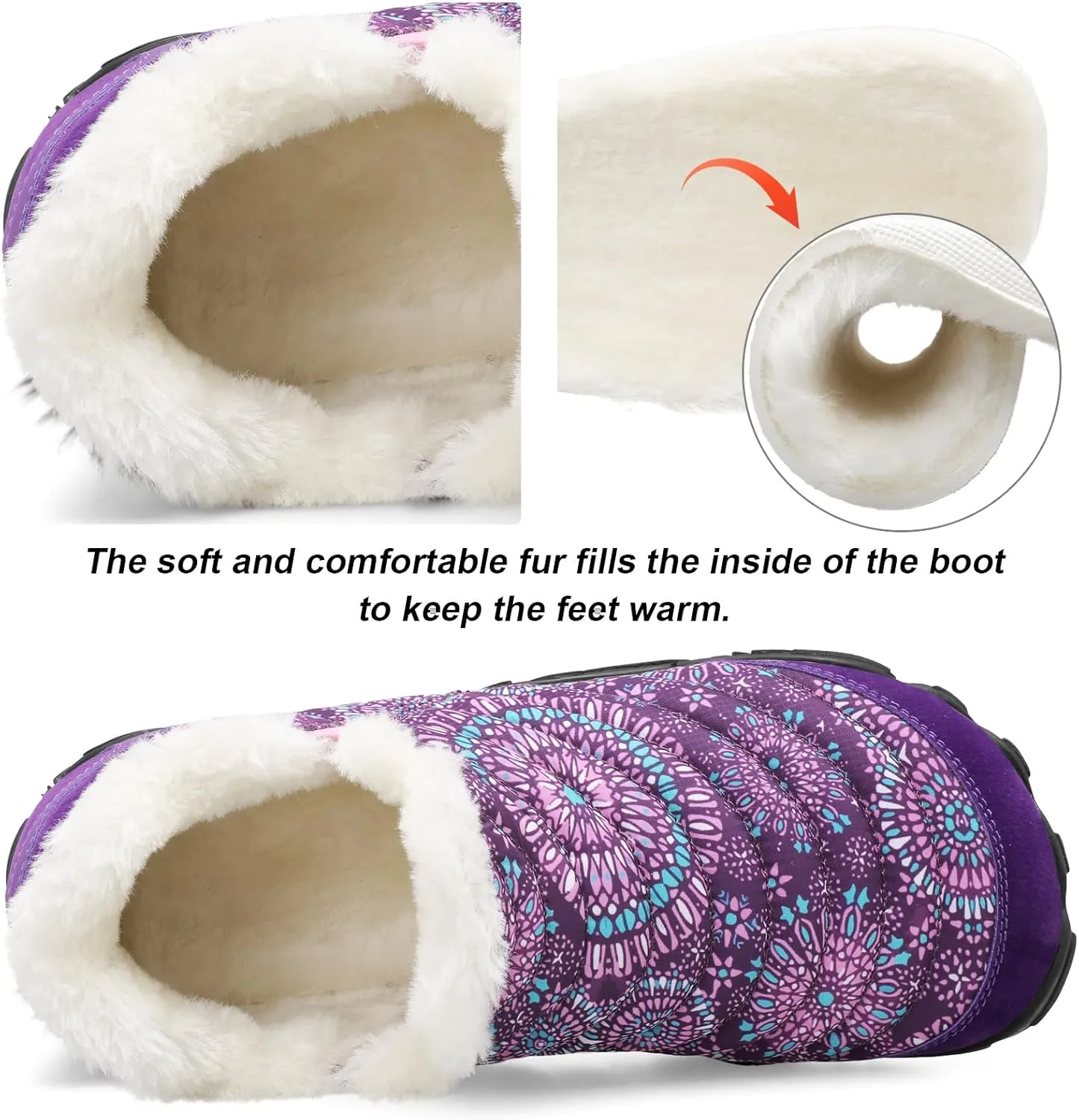 XIHALOOK Womens Mens Slip on House Shoes Faux Fur Memory Foam Slippers with Anti-Skid Rubber Sole for Indoor Outdoor