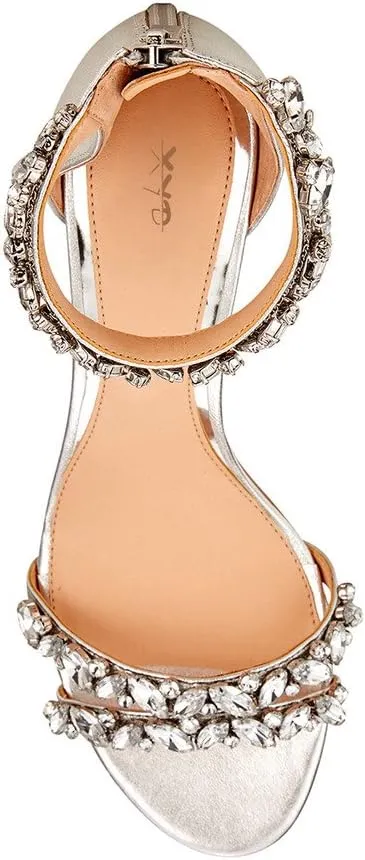 XYD Women Mid Heel Rhinestone Strappy Sandals Open Toe Ankle Strap Prom Evening Party Dressy Shoes