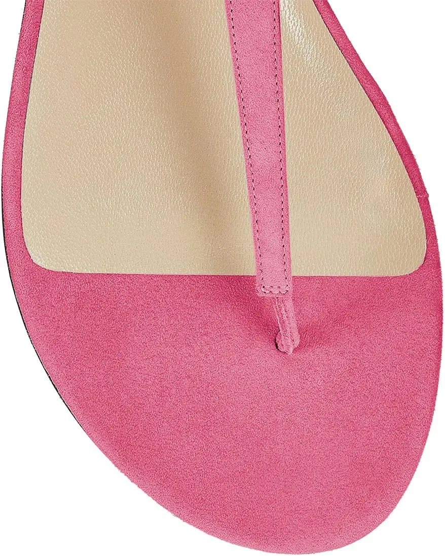 XYD Women T-Strap Thong Rhinestone Sandal Flats Rhinestone Flip Flop Ankle Strap Summer Beach Dress Shoes