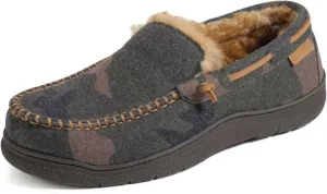 Zigzagger Men's Moccasin Slippers Memory Foam House Shoes, Indoor and Outdoor Warm Loafer Slippers
