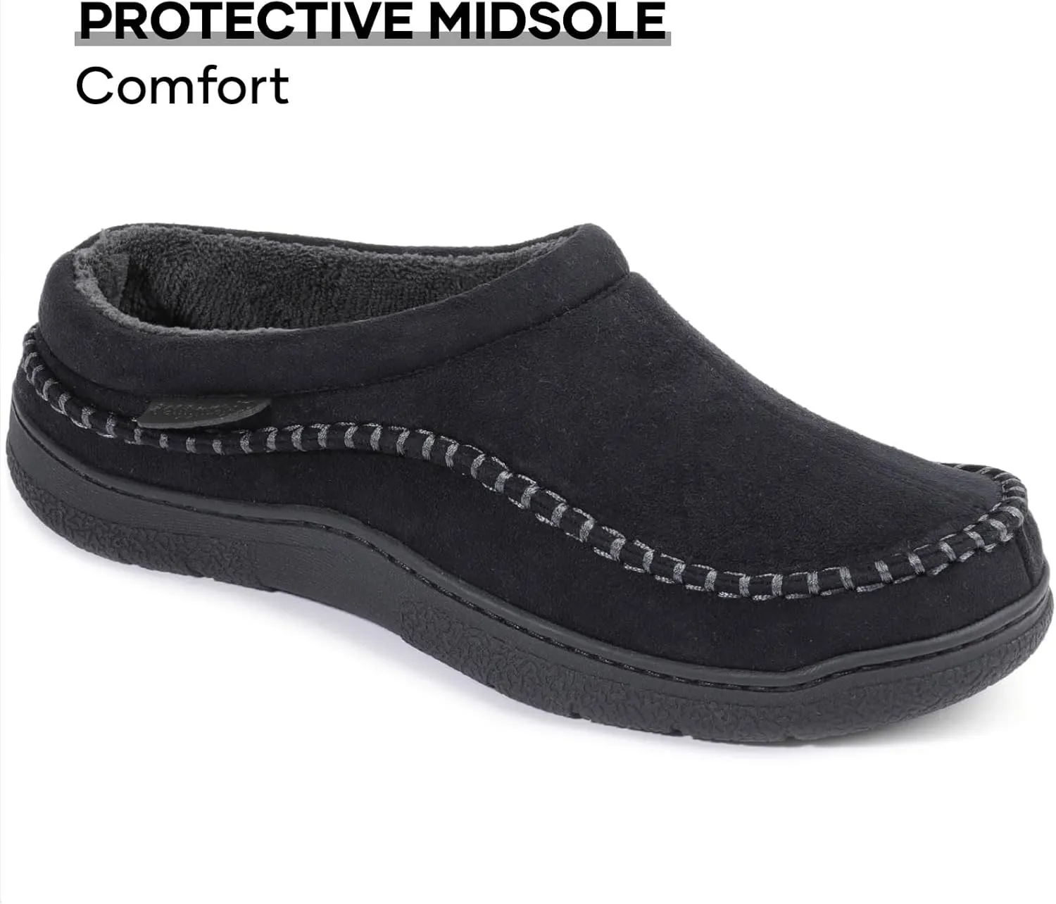 Zigzagger Men's Slip On Moccasin Slippers, Indoor/Outdoor Warm Fuzzy Comfy House Shoes, Fluffy Wide Loafer Slippers