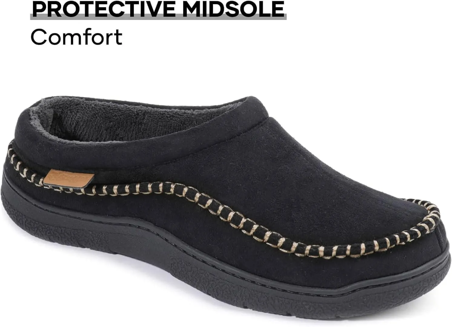 Zigzagger Men's Slip On Moccasin Slippers, Indoor/Outdoor Warm Fuzzy Comfy House Shoes, Fluffy Wide Loafer Slippers