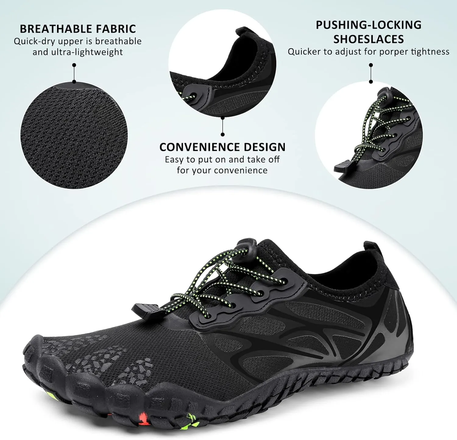 ziitop Water Shoes for Men Women Beach Barefoot Swim Rock Climbing Pool Shoes Socks, Anti-Slip Breathable Quick Dry Lightweight Slip-on, Outdoor Sport Hiking Walking Boating Fishing Diving Surfing