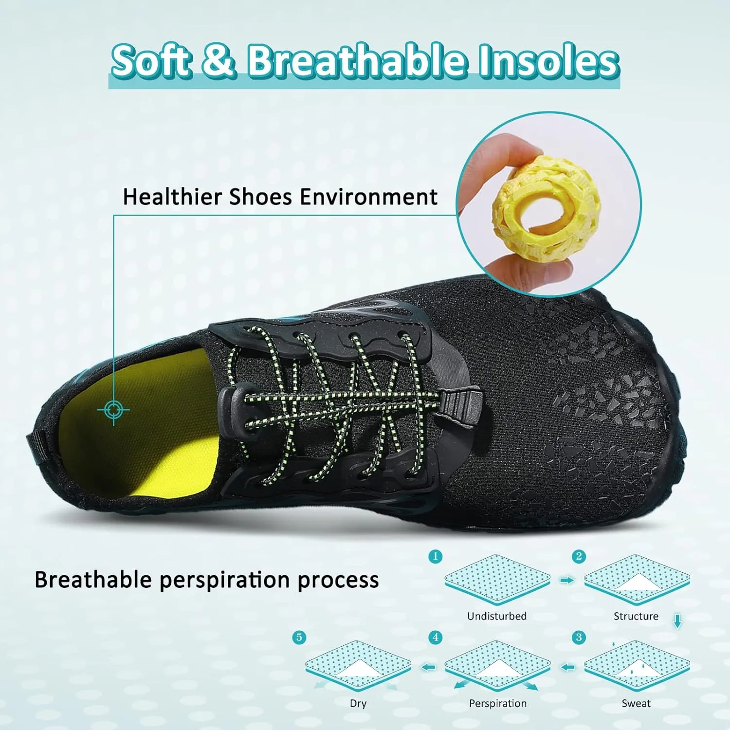 ziitop Water Shoes for Men Women Beach Barefoot Swim Rock Climbing Pool Shoes Socks, Anti-Slip Breathable Quick Dry Lightweight Slip-on, Outdoor Sport Hiking Walking Boating Fishing Diving Surfing