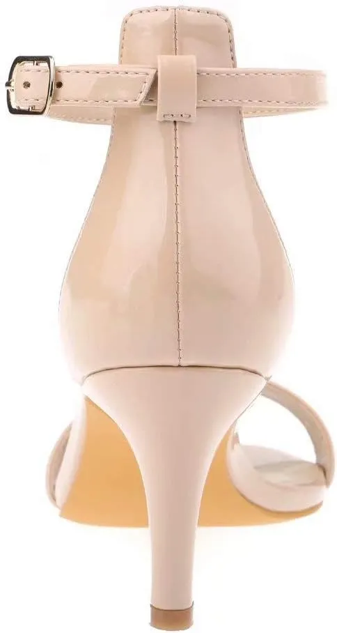 ZriEy Women's Heeled Sandals 4 Inches Open Toe Stiletto High Heels Ankle Strap Fashion Bridal Party Wedding Pump Shoes