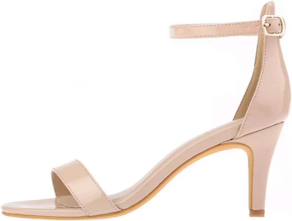 ZriEy Women's Heeled Sandals 4 Inches Open Toe Stiletto High Heels Ankle Strap Fashion Bridal Party Wedding Pump Shoes
