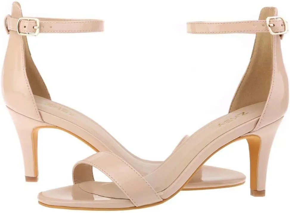 ZriEy Women's Heeled Sandals 4 Inches Open Toe Stiletto High Heels Ankle Strap Fashion Bridal Party Wedding Pump Shoes