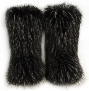ZSGYCHCY Women's Faux Fur Boots Winter Fuzzy Fluffy Warm Furry Snow Boots Flat Shoes