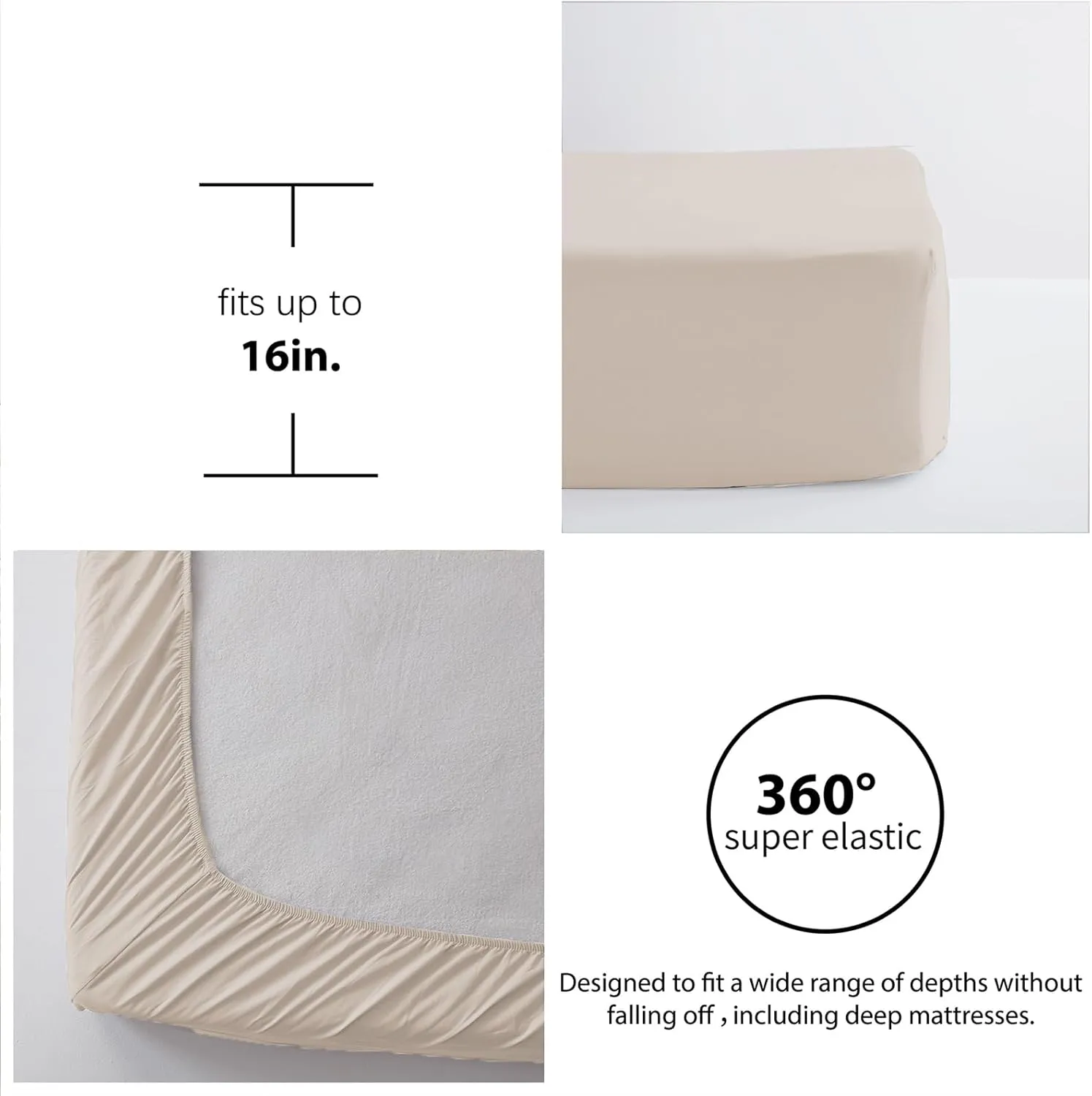 Zzlpp Beige King Comforter Set 7 Pieces, Seersucker Bed in a Bag with Sheets, All Season Bedding Sets with 1 Comforter, 2 Pillow Shams, 2 Pillowcases, 1 Flat Sheet, 1 Fitted Sheet