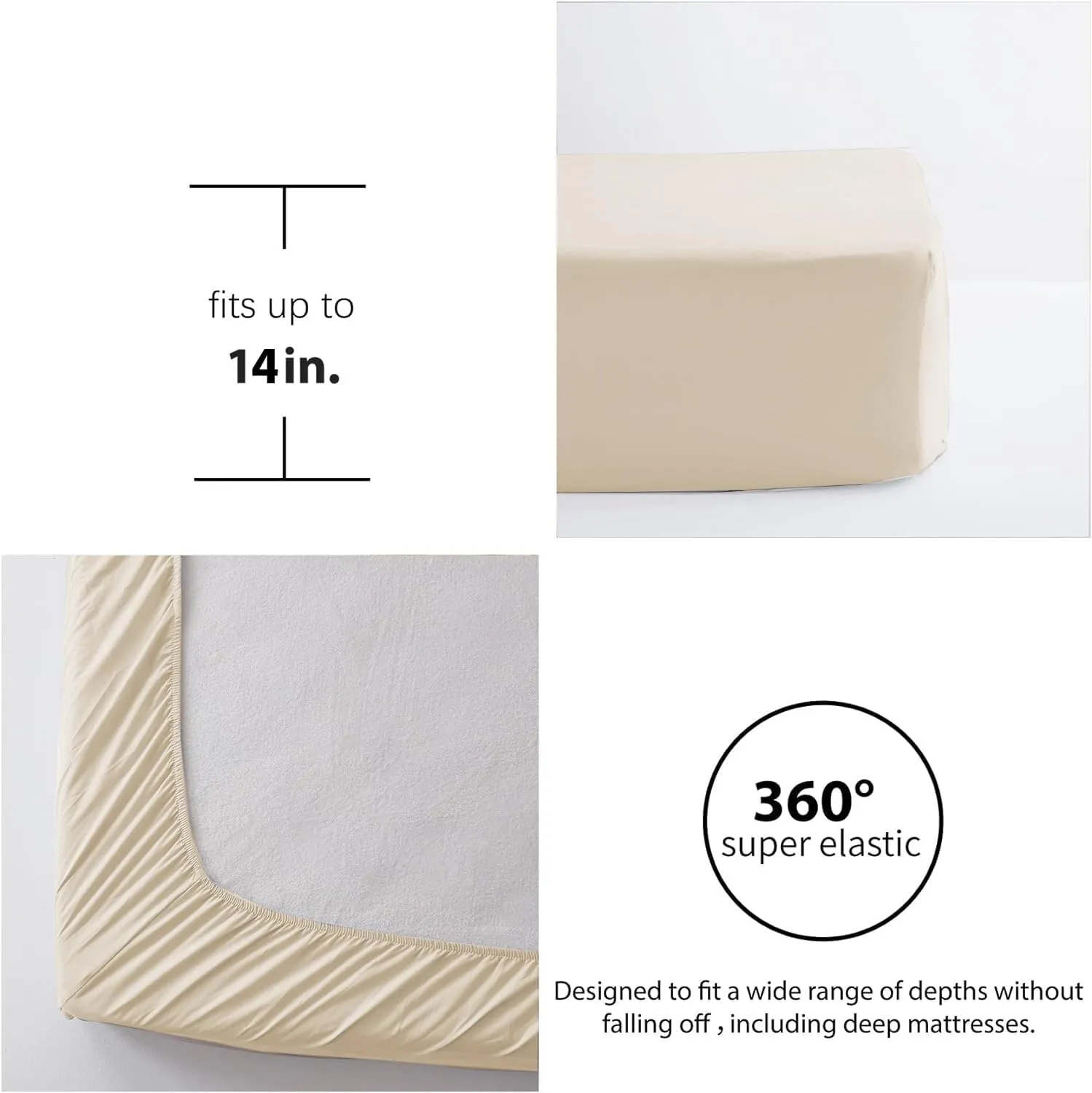 Zzlpp Queen Comforter Set 7 Pieces, Beige Seersucker Bed in a Bag with Comforter and Sheets, All Season Bedding Sets with 1 Comforter, 2 Pillow Shams, 2 Pillowcases, 1 Sheet